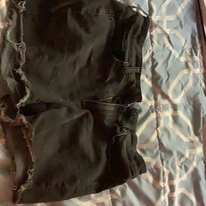 Size 27 black ripped jeans shorts
